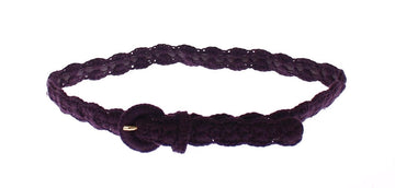 Dolce & Gabbana Women's Purple Cotton Gold Logo Waist Belt