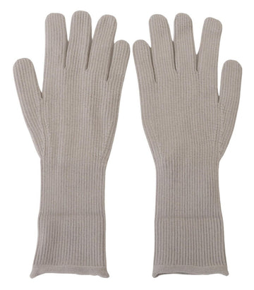 Dolce & Gabbana Men's Light Gray Cashmere Hands Mitten Gloves