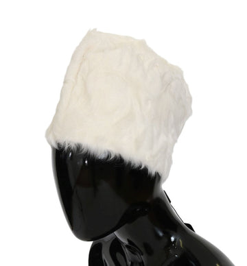Dolce & Gabbana Women's White Xiangao Lamb Fur Beanie