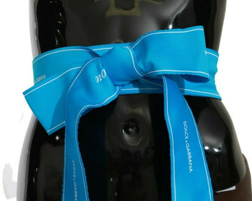 Dolce & Gabbana Women's Blue Waist Ribbon Wide Bow Belt