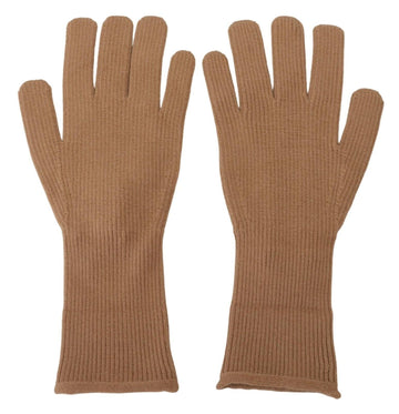 Dolce & Gabbana Men's Beige Cashmere Knitted Hands Mitten Gloves