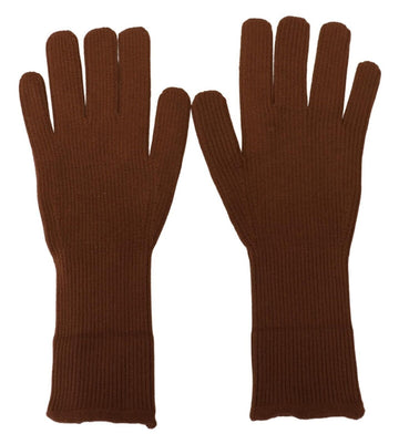 Dolce & Gabbana Men's Brown Cashmere Knitted Hands Mitten Gloves