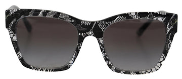 Dolce & Gabbana Women's Black DG4384 Lace Square Acetate Full Rim Sunglasses