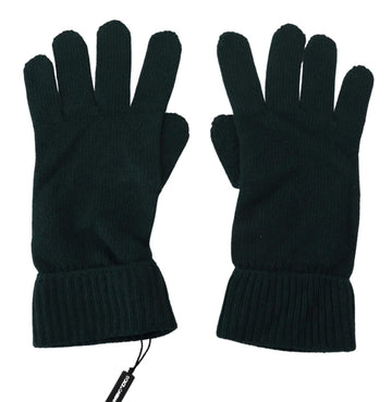 Dolce & Gabbana Women's Green Wrist Length Cashmere Knitted Gloves