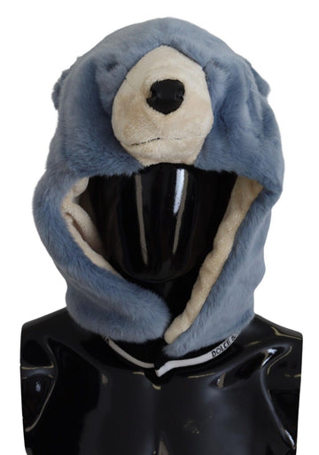 Dolce & Gabbana Men's Blue Bear Fur Whole Head Cap One Size Polyester Hat