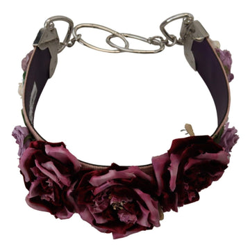 Dolce & Gabbana Women's Multicolor Floral Appliques Metal Shoulder Strap