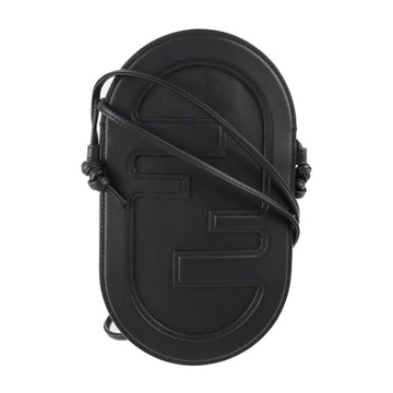 FENDI Unisex Black Leather Multifunctional Clutch in Black