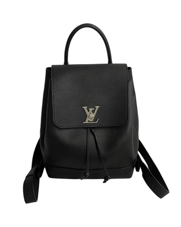 LOUIS VUITTON Women's Black Taurillon Lockme Backpack Bag - Excellent Condition in Black