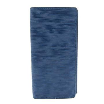 LOUIS VUITTON Men's Navy Leather Wallet with Captivating Beauty in Navy