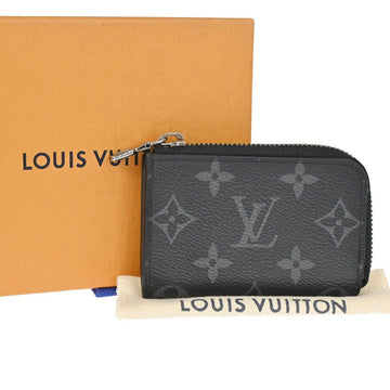 LOUIS VUITTON Unisex Canvas Coin Case with Zipper Closure in Black