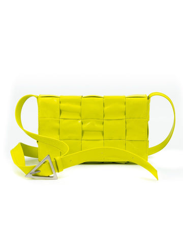 BOTTEGA VENETA Women's Yellow Intrecciato Cassette Bag in Yellow