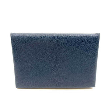 Hermes Unisex Sophisticated Blue Leather Wallet in Blue