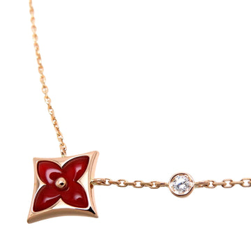 LOUIS VUITTON Women's Rose Gold Carnelian Diamond Pendant Necklace in Gold
