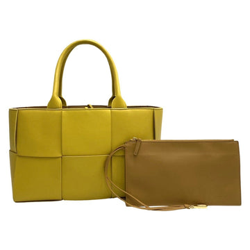 BOTTEGA VENETA Women's Woven Leather Tote Bag with Detachable Strap in Yellow