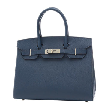 Hermes Women's Luxurious Navy Leather Hermes Birkin 30 Handbag in Navy