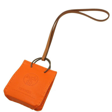 Hermes Women's Orange Leather Handbag Charm in Orange