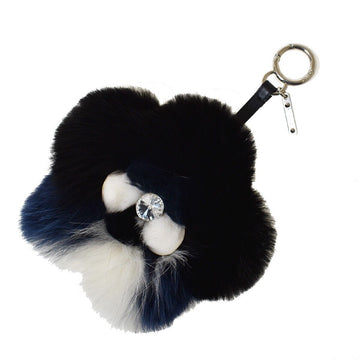 FENDI Men's Fur and Leather Charm Accessory in Black