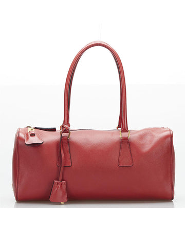 PRADA Women's Red Boston Bag in Excellent Condition in Red