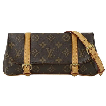 LOUIS VUITTON Women's Canvas Pouch with Shoulder Strap in Brown