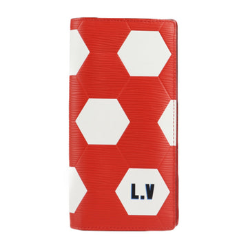 LOUIS VUITTON Unisex Brazza Leather Wallet in Red