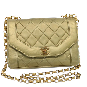CHANEL Women's Gold Leather Shoulder Bag with Dust Bag in Gold