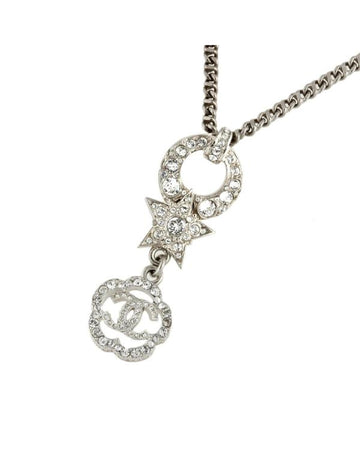 CHANEL Women's Rhinestone Star Pendant Necklace in Silver