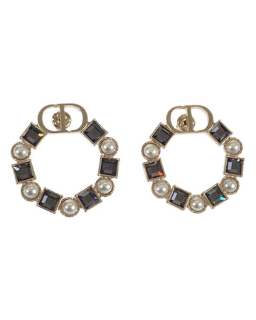 CHRISTIAN DIOR Women's Gold CD Earrings - 1.7 in Jewelry in Gold