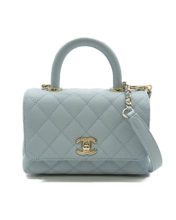CHANEL Women's Blue Caviar Quilted Small Handle Flap Bag by in Blue