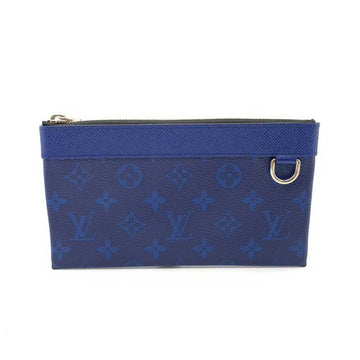 LOUIS VUITTON Men's Blue Leather Pouch with Timeless Elegance in Blue