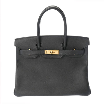 Hermes Women's Black Leather Handbag with Box and Dust Bag - Excellent Condition in Black