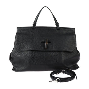 GUCCI Unisex Elegant Leather Handbag with Timeless Design in Black