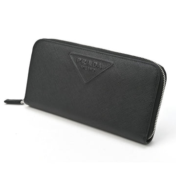 PRADA Unisex Black Leather Wallet with Timeless Design in Black