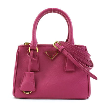 PRADA Women's Luxury Pink Leather Handbag with Shoulder Strap by in Pink