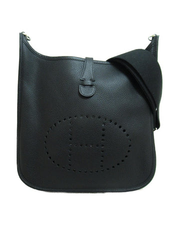 Hermes Women's Black Clemence Evelyne PM Bag in Excellent Condition in Black
