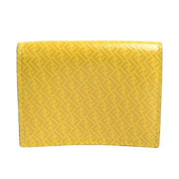 FENDI Women's Soft Leather Tri-Fold Wallet with Multiple Compartments in Yellow
