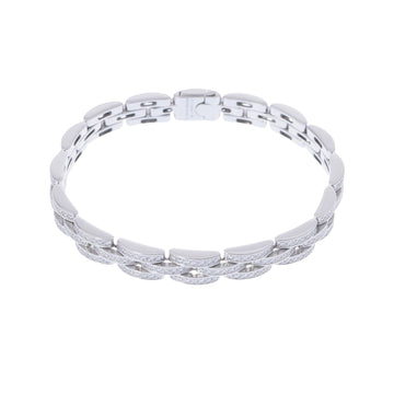 CARTIER Women's Elegant White Gold Diamond Bracelet with Quartz Stones in Silver