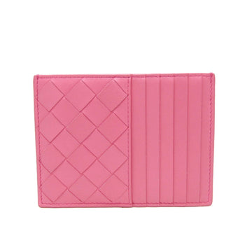 BOTTEGA VENETA Women's Intrecciato Leather Card Case in Pink