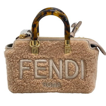 FENDI Women's Beige Wool Handbag with Dust Bag in Beige