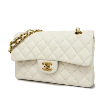 CHANEL Women's White Leather Timeless Shoulder Bag in White
