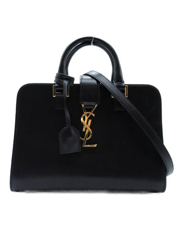 YVES SAINT LAURENT Women's Black Leather Monogram Baby Cabas Bag - Excellent Condition in Black