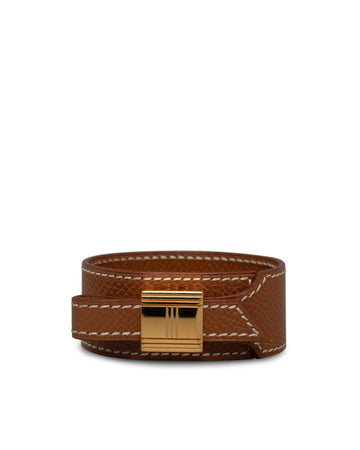 Hermes Women's Braided Leather Wrap Bracelet in Brown