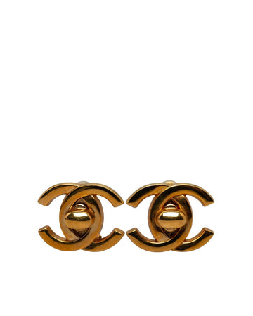 CHANEL Women's Gold CC Logo Clip-On Earrings in Gold