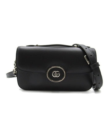 GUCCI Women's Petite Leather Shoulder Bag in Black