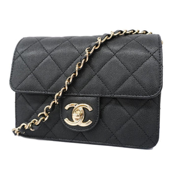 CHANEL Women's Sophisticated Black Leather Shoulder Bag with Versatile Closure Options. in Black