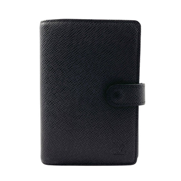LOUIS VUITTON Men's Luxurious Leather Agenda Cover in Excellent Condition in Black