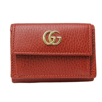 GUCCI Women's Sophisticated Italian Leather Triple Wallet in Red