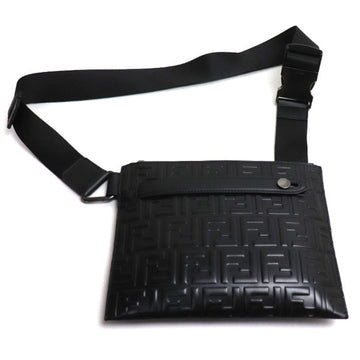 FENDI Unisex Leather Shoulder Bag with Timeless Design in Black