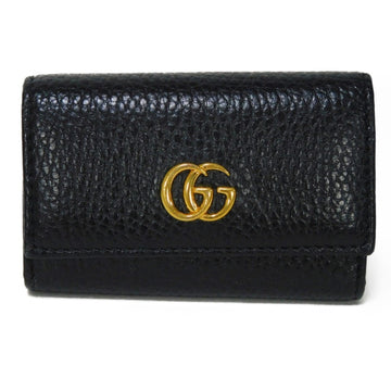 GUCCI Unisex Leather Key Ring with Iconic Design in Black