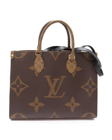 LOUIS VUITTON Women's Monogram Giant Reverse OnTheGo MM Bag in Brown - Excellent Condition in Brown
