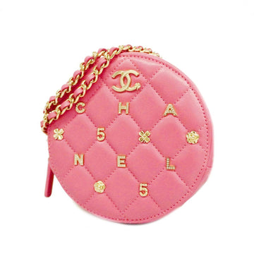 CHANEL Women's Elegant Pink Lambskin Shoulder Bag with Gold Accents by Iconic Designer in Pink
